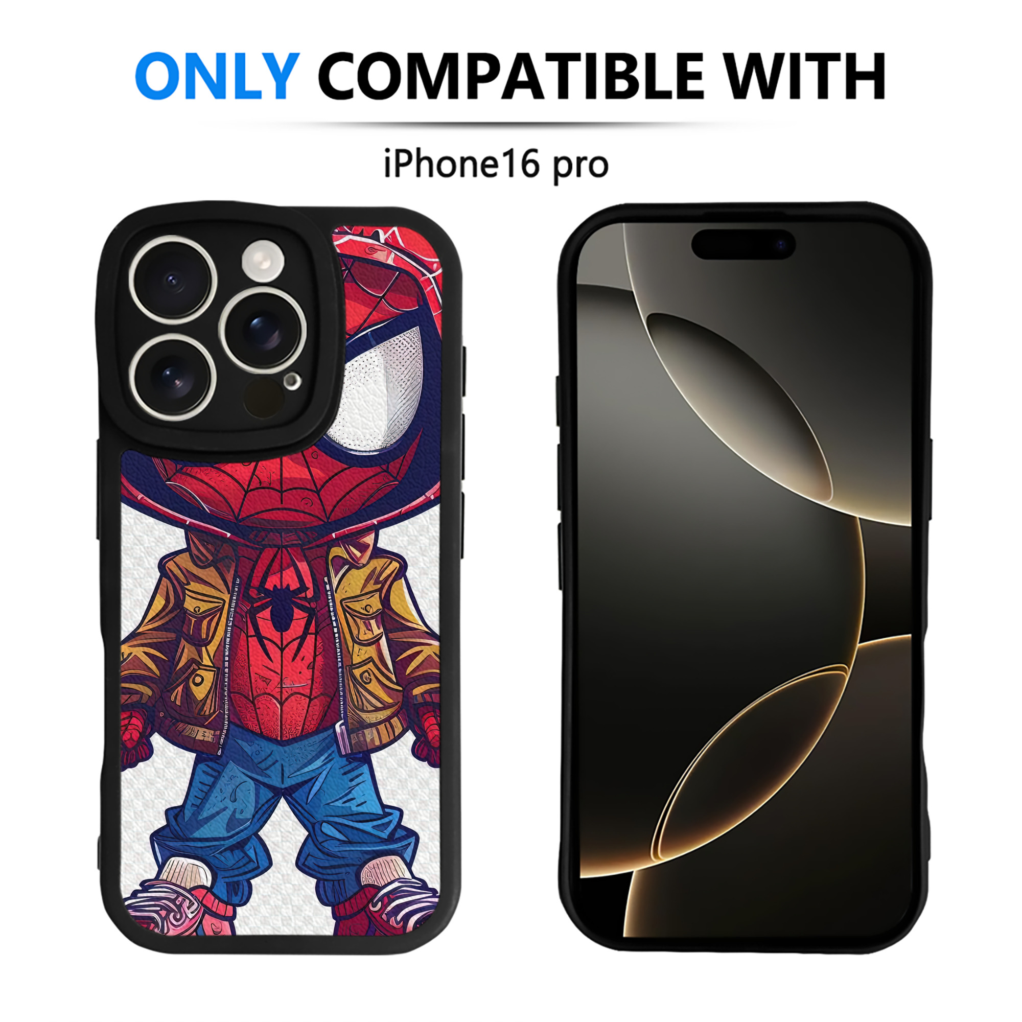Spider Man スパイダーマン 【iPhone 16シリーズ対応】シリコンスマホケース（レザー調） 材質：シリコン